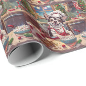 Chinese Crested Kerstbakken: Festive Kerstmis Cadeaupapier (Rol Hoek)