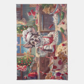 Chinese Crested Kerstbakken: Festive Kerstmis Theedoek (Verticaal)