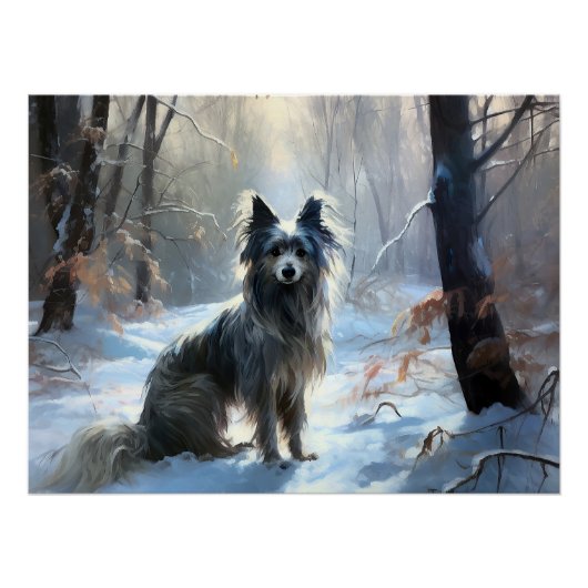 Chinese Crested Laat het Sneeuwen Kerstmis Perfect Poster (Voorkant)