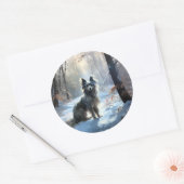 Chinese Crested Laat het Sneeuwen Kerstmis Ronde Sticker (Envelop)