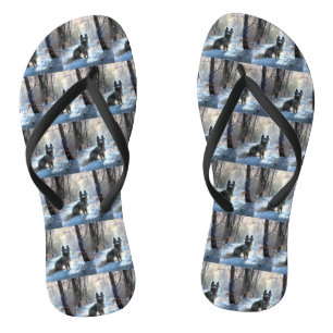 Chinese Crested Laat het Sneeuwen Kerstmis Teenslippers
