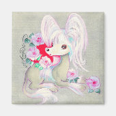 Chinese Crested Leuke Puppy Hond Magneet (Voorkant)