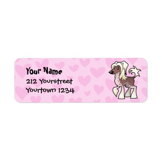 Chinese Crested Love (haarloos) Etiket (Voorkant)