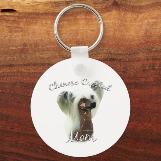 Chinese Crested Mam 2 Sleutelhanger (Voorkant)