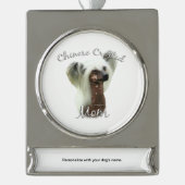 Chinese Crested Mam 2 Verzilverd Banner Ornament (Voorkant)