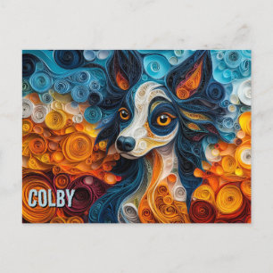 Chinese Crested Paper Quilling Art Dog Portret Briefkaart
