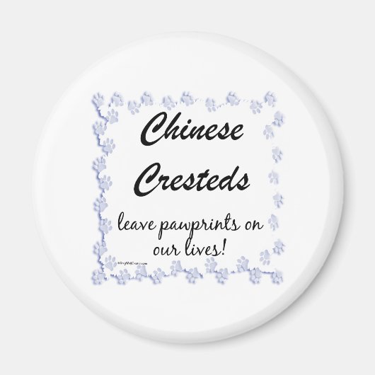 Chinese Crested Pawprints - Magneet (Voorkant)
