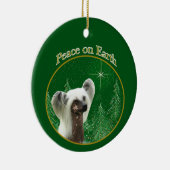 Chinese Crested Peace Keramisch Ornament (Rechts)