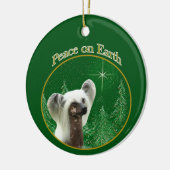 Chinese Crested Peace Keramisch Ornament (Links)