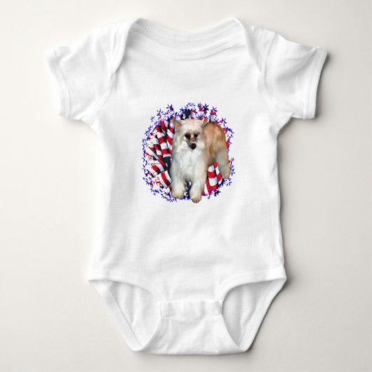 Chinese Crested (poeder) Patriot Romper (Voorkant)