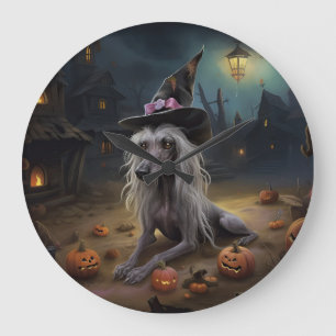 Chinese Crested Pompoenen Halloween Griezelen  Grote Klok