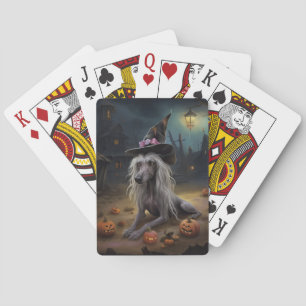 Chinese Crested Pompoenen Halloween Griezelen Pokerkaarten
