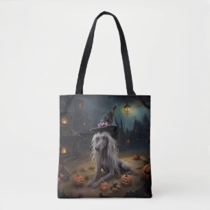 Chinese Crested Pompoenen Halloween Griezelen Tote Bag