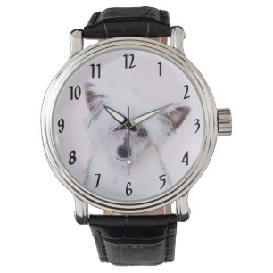 Chinese Crested Powderpuff Schilderij - Honden Kun Horloge