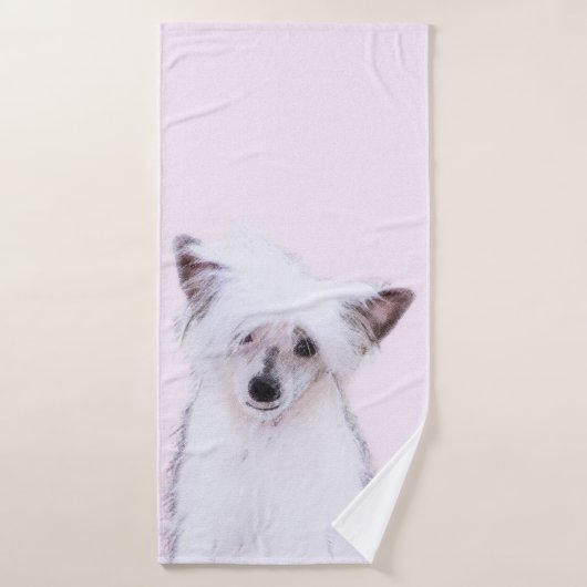 Chinese Crested Powderpuff-schilderijen - Dog Art Bad Handdoek (Badhanddoek)