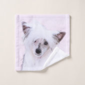 Chinese Crested Powderpuff-schilderijen - Dog Art Bad Handdoek (Wasdoekje)