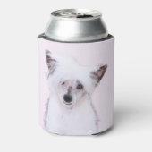 Chinese Crested Powderpuff-schilderijen - Dog Art Blikjeskoeler (Blikje Achterkant)