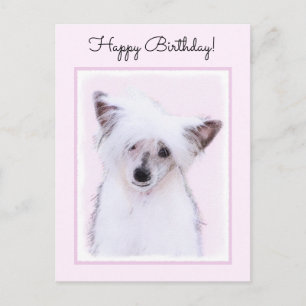Chinese Crested Powderpuff-schilderijen - Dog Art Briefkaart