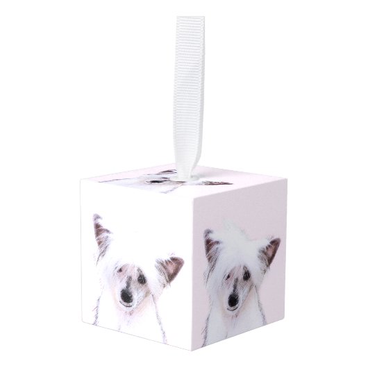 Chinese Crested Powderpuff-schilderijen - Dog Art Decoratie (Voorkant hoekig)