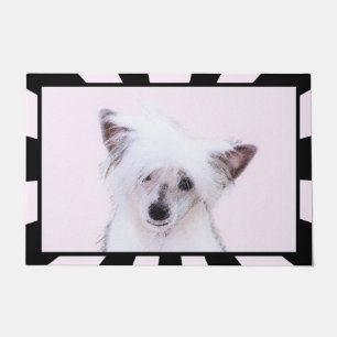Chinese Crested Powderpuff-schilderijen - Dog Art Deurmat