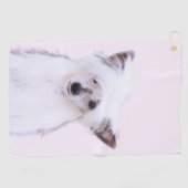 Chinese Crested Powderpuff-schilderijen - Dog Art Golfhanddoek (Horizontaal)