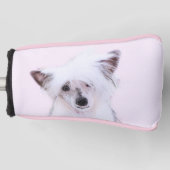 Chinese Crested Powderpuff-schilderijen - Dog Art Golfheadcover (Voorkant)