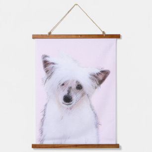 Chinese Crested Powderpuff-schilderijen - Dog Art Hangend Wandkleed