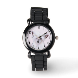 Chinese Crested Powderpuff-schilderijen - Dog Art Horloge