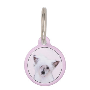 Chinese Crested Powderpuff-schilderijen - Dog Art Huisdierpenning