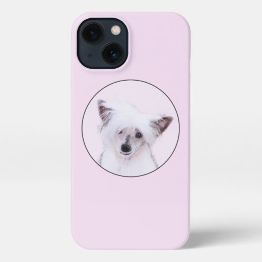 Chinese Crested Powderpuff-schilderijen - Dog Art iPhone Hoesje (Achterkant)