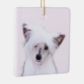 Chinese Crested Powderpuff-schilderijen - Dog Art Keramisch Ornament (Rechts)