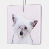 Chinese Crested Powderpuff-schilderijen - Dog Art Keramisch Ornament (Links)