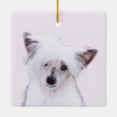 Chinese Crested Powderpuff-schilderijen - Dog Art Keramisch Ornament (Achterkant)