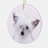 Chinese Crested Powderpuff-schilderijen - Dog Art Keramisch Ornament (Links)