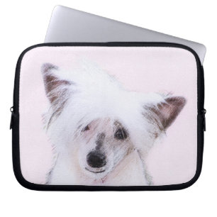 Chinese Crested Powderpuff-schilderijen - Dog Art Laptop Sleeve