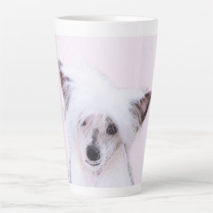 Chinese Crested Powderpuff-schilderijen - Dog Art Latte Mok