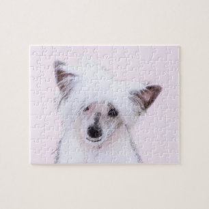 Chinese Crested Powderpuff-schilderijen - Dog Art Legpuzzel