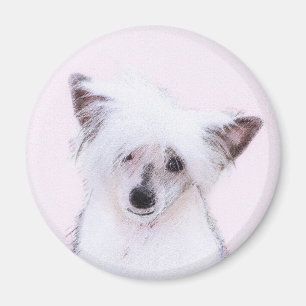 Chinese Crested Powderpuff-schilderijen - Dog Art Magneet