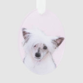 Chinese Crested Powderpuff-schilderijen - Dog Art Ornament (voorkant)