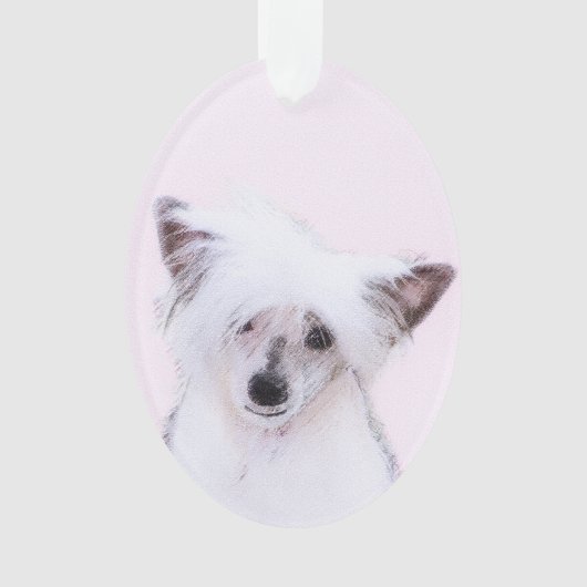 Chinese Crested Powderpuff-schilderijen - Dog Art Ornament (voorkant)