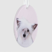 Chinese Crested Powderpuff-schilderijen - Dog Art Ornament (voorkant)