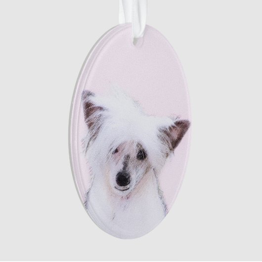 Chinese Crested Powderpuff-schilderijen - Dog Art Ornament (voorkant)