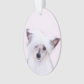 Chinese Crested Powderpuff-schilderijen - Dog Art Ornament (voorkant)