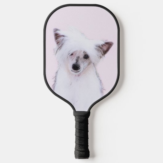 Chinese Crested Powderpuff-schilderijen - Dog Art Pickleball Paddle (Voorkant)