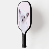 Chinese Crested Powderpuff-schilderijen - Dog Art Pickleball Paddle (Links)