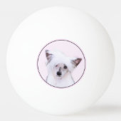 Chinese Crested Powderpuff-schilderijen - Dog Art Pingpongbal (Achterkant)