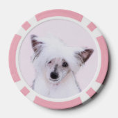 Chinese Crested Powderpuff-schilderijen - Dog Art Poker Chips (Achterkant)