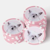 Chinese Crested Powderpuff-schilderijen - Dog Art Poker Chips (Opstapeling)
