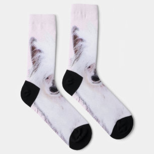 Chinese Crested Powderpuff-schilderijen - Dog Art Sokken