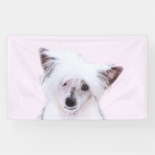 Chinese Crested Powderpuff-schilderijen - Dog Art Spandoek